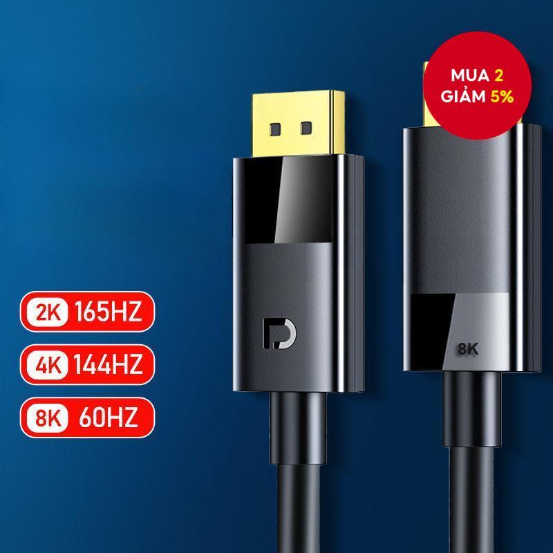 Cáp DisplayPort 8K, hỗ trợ DP 1.4, 8K@60Hz, 4K@144Hz, HDR, 32.4Gbps cho HDTV, màn hình, máy tính PC.