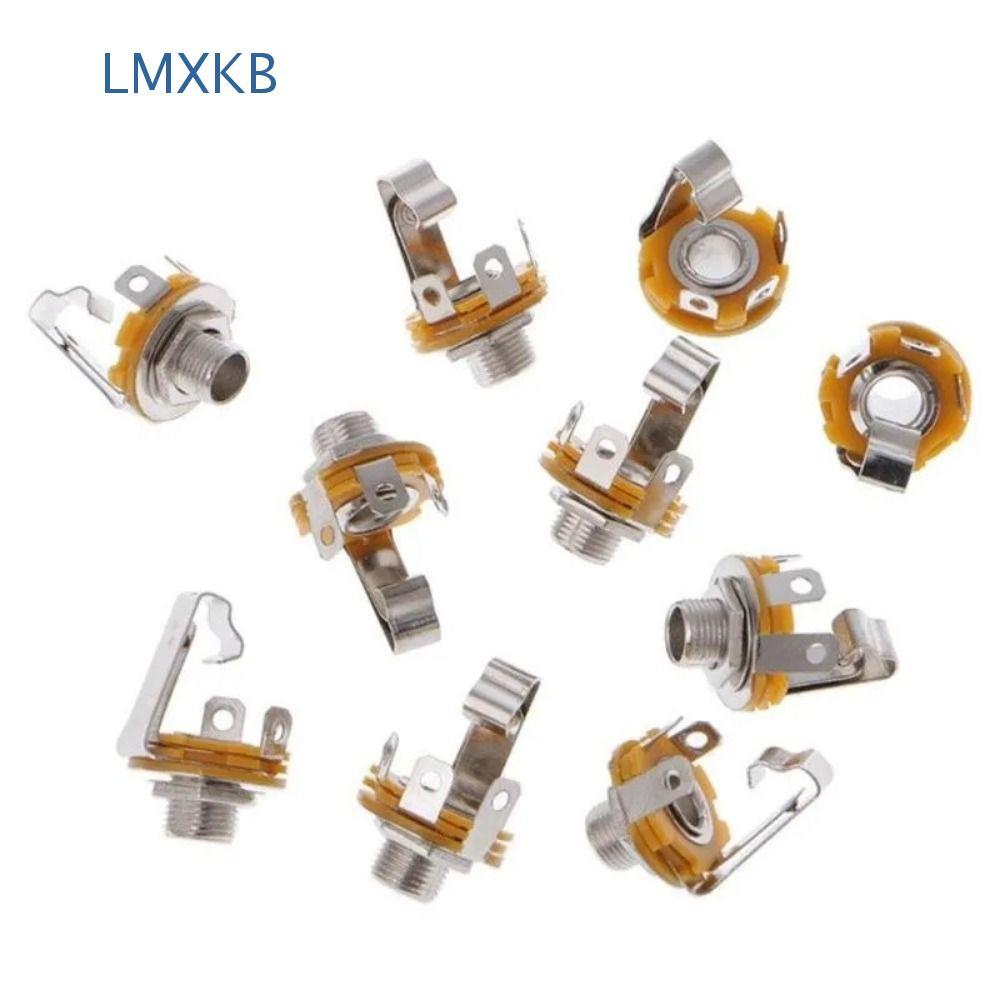 LMXKB 10 Chiếc Đàn Guitar Điện Đầu Vào Jack, Ổ Cắm Kim Loại Đàn Guitar Mono Jack Ổ Cắm, Mono Nữ Đầu 