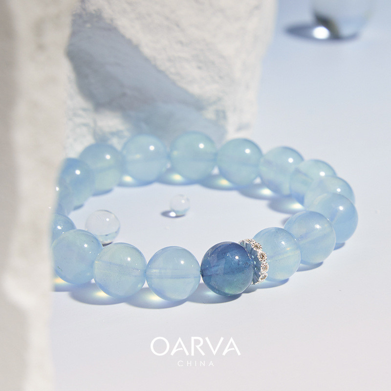 xinpin Imitation Natural Aquamarine Bracelet for Women, Niche Design, Girlish Feel, Imitation Blue C