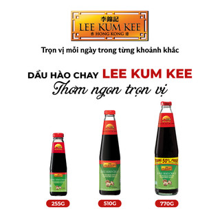 Combo 2 chai dầu hào chay LEE KUM KEE Vegetarian Oyster Flavoured Sauce chiết xuất từ nấm chai thủy tinh 255 gram
