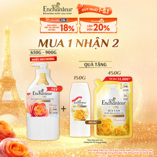   TẶNG Chai 150g Túi 450g  Sữa tắm hương nước hoa Pháp Enchanteur Deluxe 650g   900g -Lưu hương 24H  Tặng mùi ngẫu nhiên  