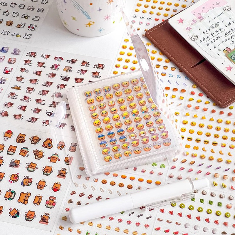 4800 Chiếc Mũi Mini Tiện Ích Miếng Dán Sách Dễ Thương Họa Tiết Biểu Tượng Cảm Xúc Túi Xách Dán Bé Gá