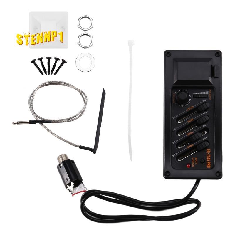 EQ-7545PRO Acutic Guitar EQ Piezo Pickup Pre-Amp 4 Band Acoustic Guitar Piezo Pickup