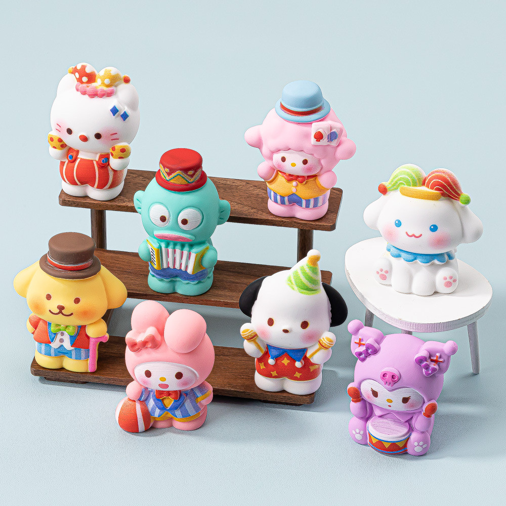 8 CÁI Circus San Rio Animal Group 3D Matte Resin Charms cho DIY (14-31)