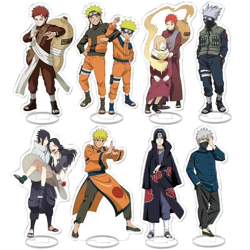 Standee Naruto Uzumaki Kakashi Itachi Sasuke Gaara mô hình Mica Anime 15cm trang trí bàn học phụ kiệ
