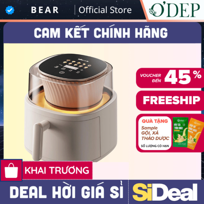 Nồi chiên không dầu 6L Bear QZG-F15G1 - Hàng Chính Hãng - SIDEAL SIL