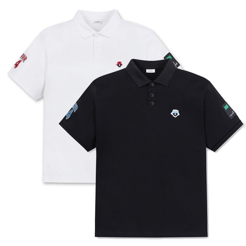 26 Phong Cách Mới Phiên Bản Mỹ MALBON Thêu VÀNG BEAR GOLF Jersey Nam Nữ Áo Sơ Mi polo Bốn Mùa GOLF Á