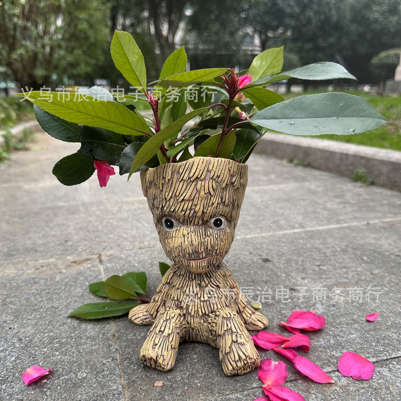 Lối vào Galaxy Guard Little Tree Man Groot Groot Lọ hoa ngồi Sân vườn Đồ trang trí