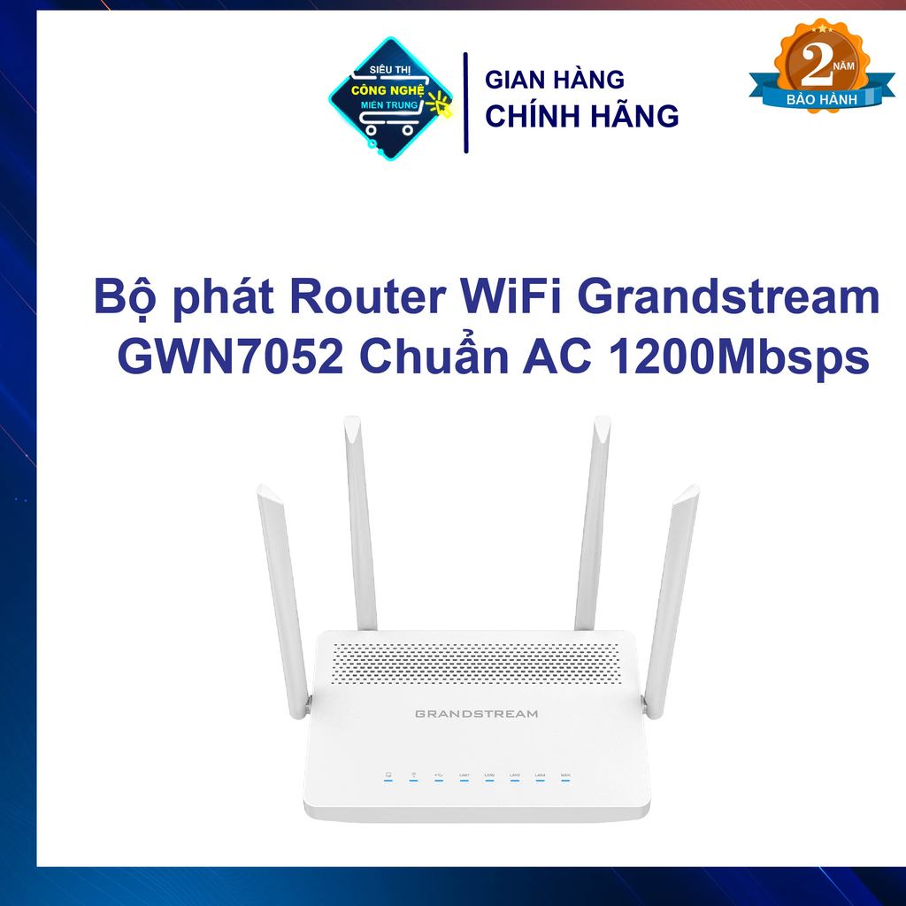 Bộ phát Router WiFi Grandstream GWN7052 Chuẩn AC 1200Mbsps