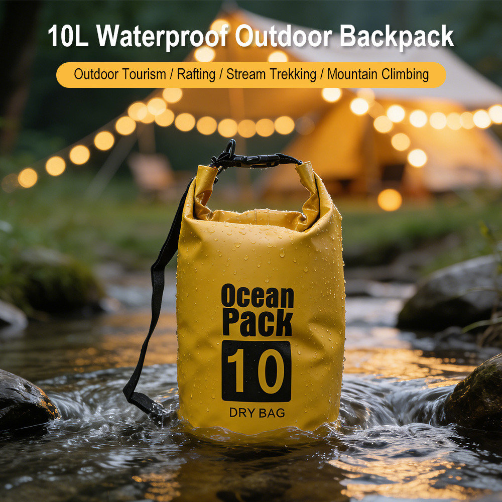 Túi khô chống thấm nước 10L Ocean Pack Roll-top - Phù hợp Kayaking và Hoạt động Ngoài Trời