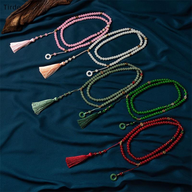 Tirde Retro Trung Quốc đính cườm tua Choker với đá tự nhiên cho phụ nữ CCD