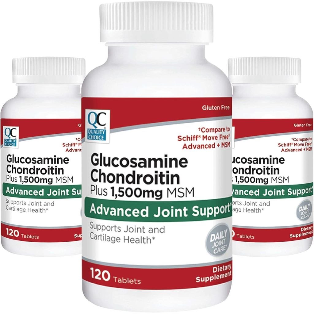 Quality Choice Glucosamine 1500 mg với Chondroitin và MSM Bổ sung chế độ ăn uống sức khỏe khớp và sụ