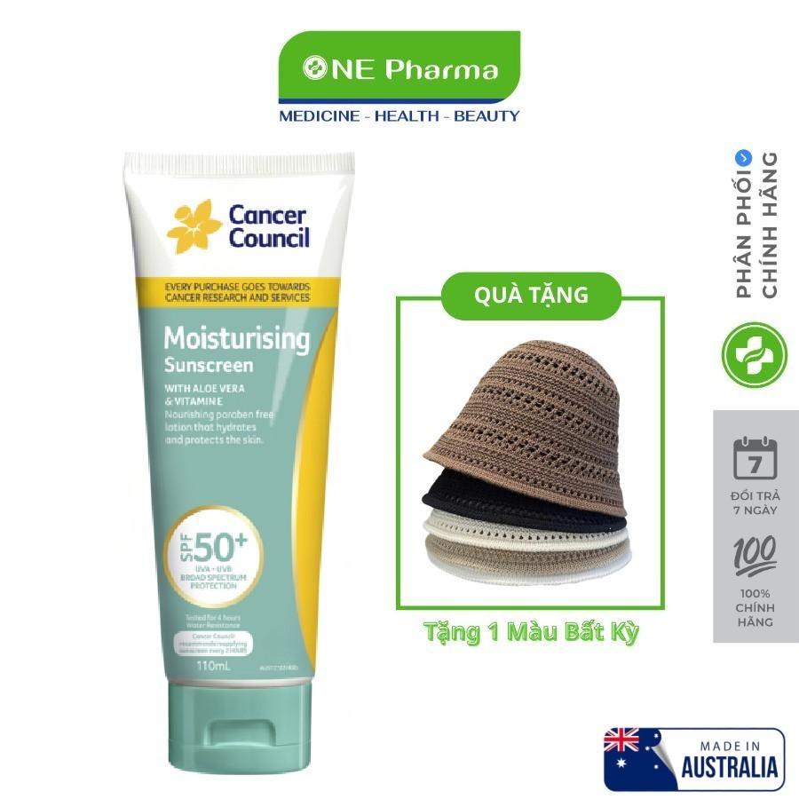 Kem Chống Nắng Khoá Ẩm Cancer Council Moisturising Sunscreen SPF 50+ - 110ml