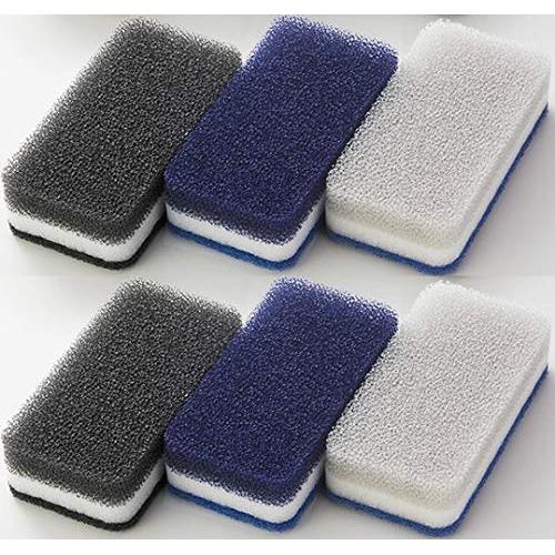 Bộ 3 miếng bọt biển nhà bếp Duskin màu đơn sắc N - Màu mới Navy, loại kháng khuẩn, 6 miếng (2 gói, m