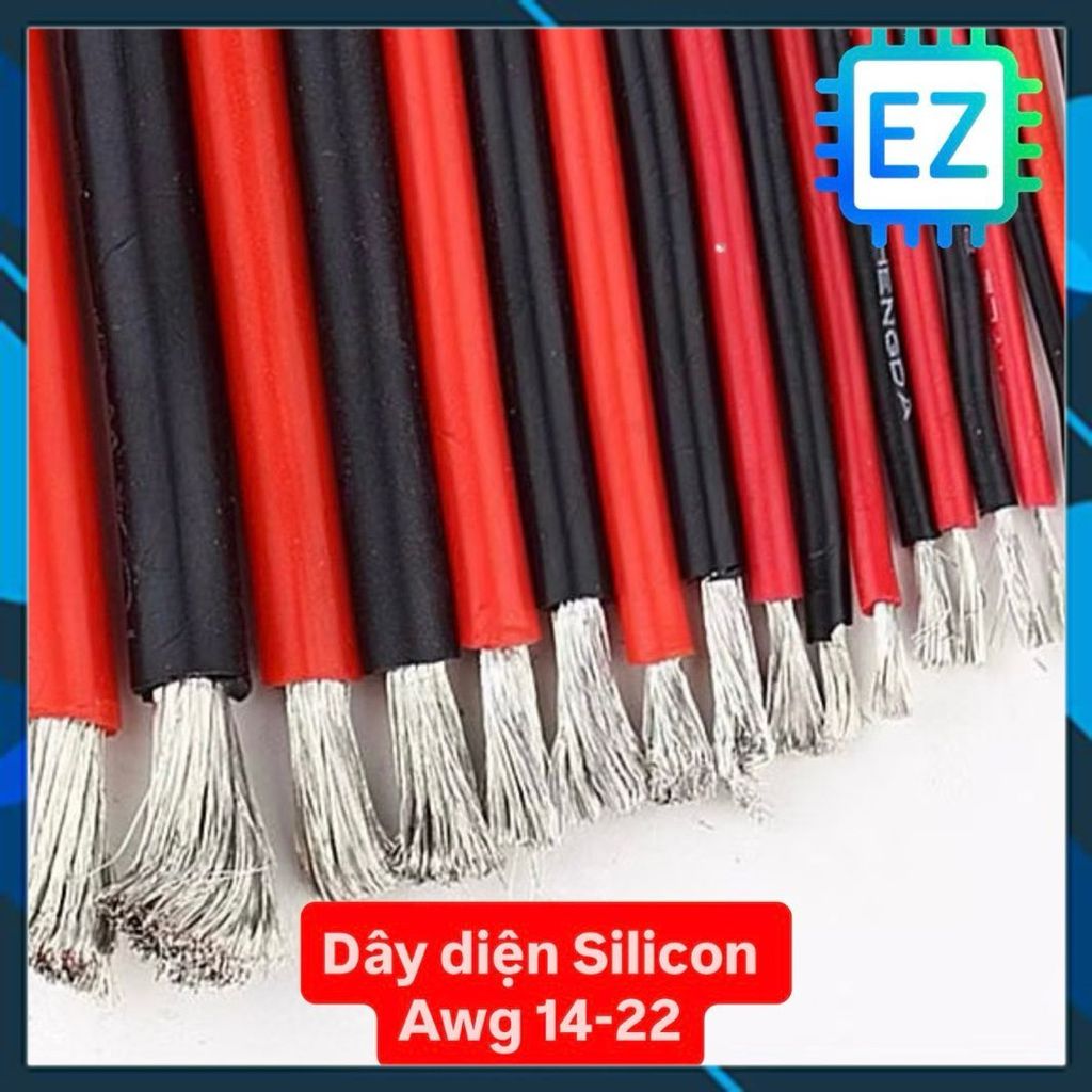 3 mét dây điện Silicon chống cháy chịu nhiệt, 14-22AWG