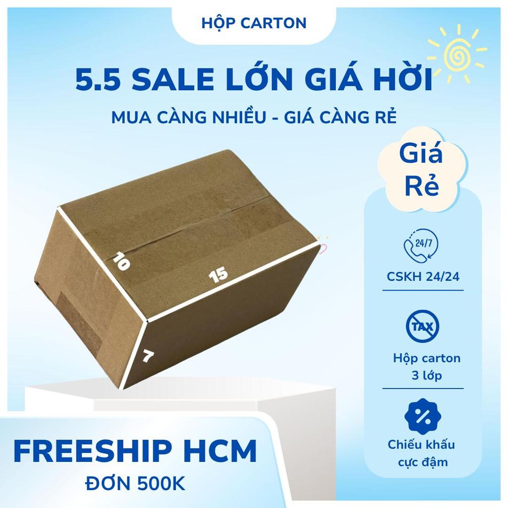 hộp carton 15x10x7 bộ 200 trơn cứng cáp