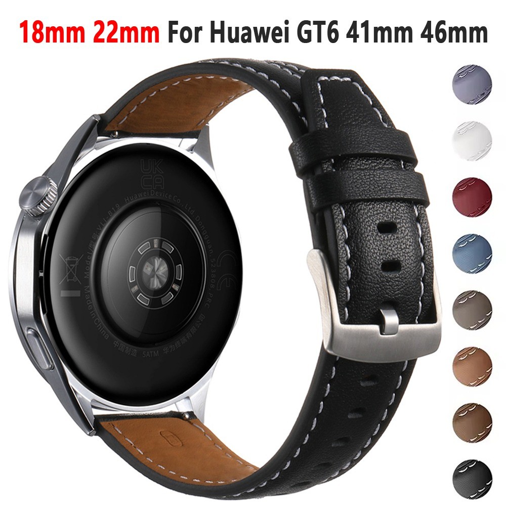 Dây da 18mm 22mm cho Huawei GT6 41mm 46mm Dây đeo có thể thay thế cho Huawei GT6 Pro 46mm