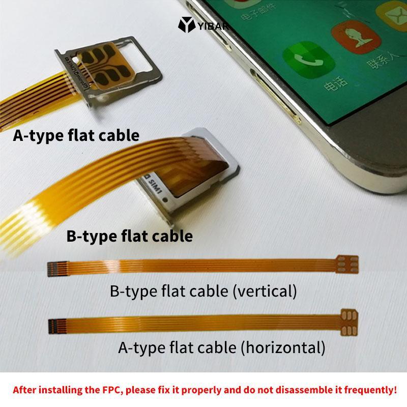 YIBAR Nano 4FF Bộ Chuyển Đổi Thẻ Sim Cáp Nối Dài FPC Sang Nano 4FF Micro 3FF Tiêu Chuẩn 2FF Sim Usim
