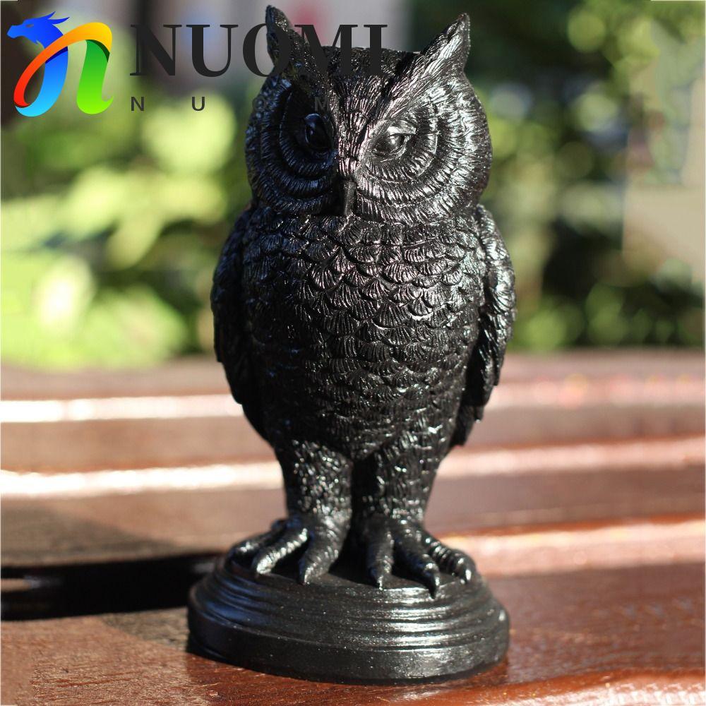 NUOMI Halloween Gothic Candle Holder, Nhựa Black Crow Candle Holder, Retro Owl Crow Gothic Owl Candl