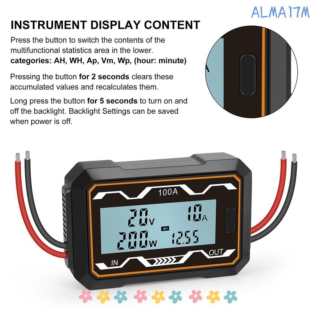 Máy đo công suất RC Watt chính xác cao ALMA1 DC 0-60V LCD