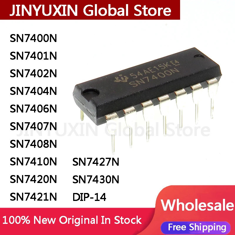 5 Cái SN7400N SN7401N SN7402N SN7404N SN7406N SN7407N SN7408N SN7410N SN7420N SN7421N SN7427N SN7430