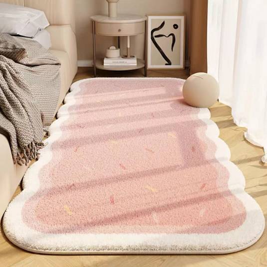 Cream Style Master Bedroom Bedside Carpet Irregular Shaped Cashmere Floor Mat Living Room Sofa Table