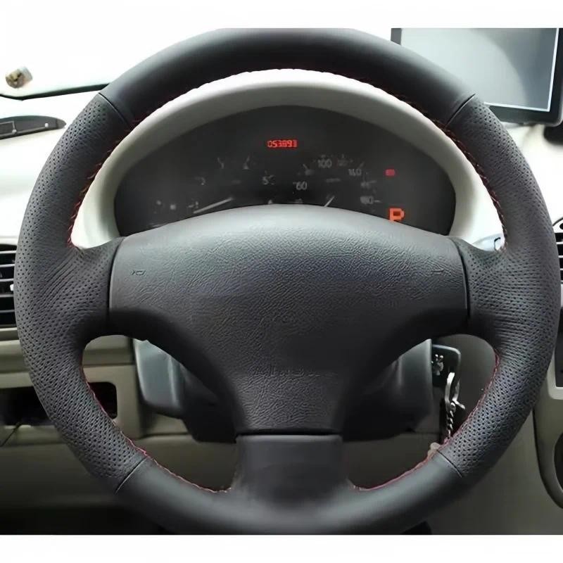 DIY Tay Khâu Đen Microfiber Da Vô Lăng Ô Tô Dành Cho Xe Đạp Peugeot 206 1998-2005 206 SW CC 20032004