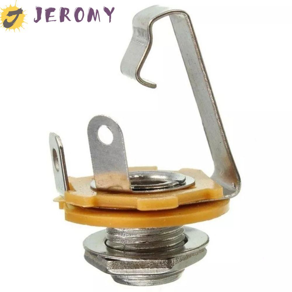 JEROMY 10 Chiếc Đàn Guitar Mono Jack Ổ Cắm, 1 / 4 "(6.35 Mm) Chrome Nut Đàn Guitar Điện Jack Đầu Vào