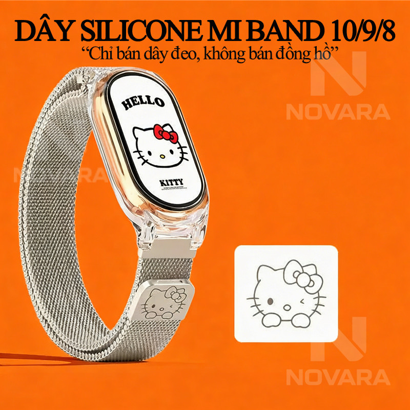 Mi Band 10 Dây Đeo Cho Mi Band 10 9 8 Dây Đeo Tay Cho Mi Band 9 Vòng Tay Thép Không Gỉ Dây Đeo Đồng 