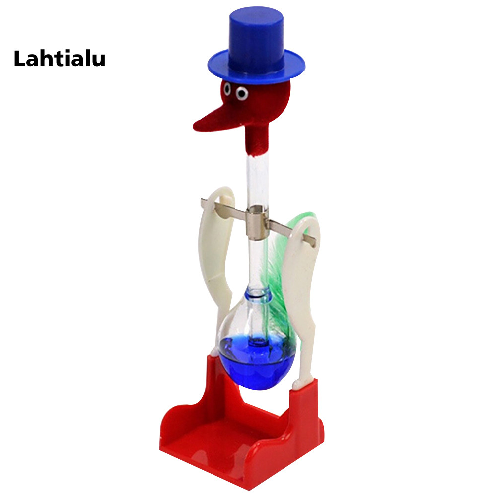 Lahtialu Creative Non-Stop Liquid Drinking Glass Lucky Bird Duck Bobbing Magic Prank Toy