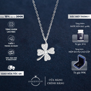  Dây chuyền bạc S925 cỏ 4 lá Asimi Dây chuyền may mắn dành cho nữ Lucky Leaf DC36 