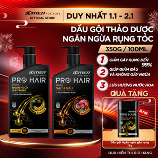   MỚI  Dầu gội Thảo Dược X-Men For Boss Pro Hair 350g Nuôi Dưỡng Da Đầu Từ Gốc Sạch Gàu và Giảm Gãy Rụng 