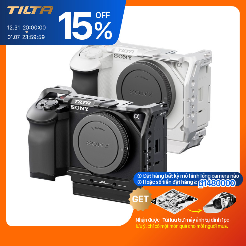 TILTA Sony ZV-E1 ZVE1 Lồng Camera Bộ Bạc TA-T35-A-S Có Tay Cầm Silicon Dslr Rig Giày Lạnh Tay Cầm Na