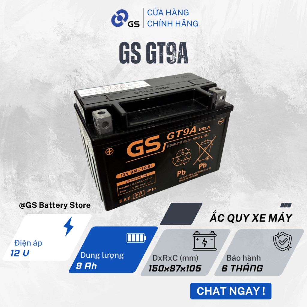Bình ắc quy GS GT9A 12V 9Ah