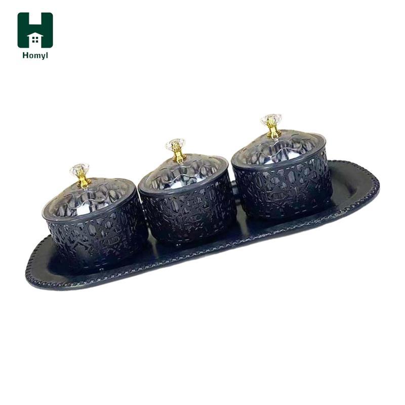 Khay đựng đồ ăn nhẹ chia Homyl 3 ngăn Khay khai vị cho bữa tiệc khai vị đám cưới