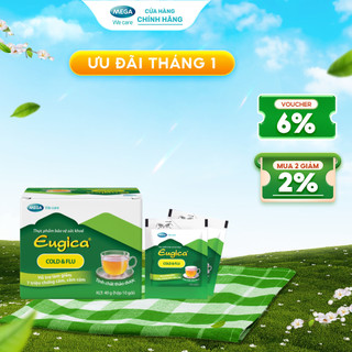  Tinh chất thảo dược hỗ trợ giảm 7 triệu chứng cảm cúm EUGICA COLD & FLU  Hộp 10 gói x 4 g  