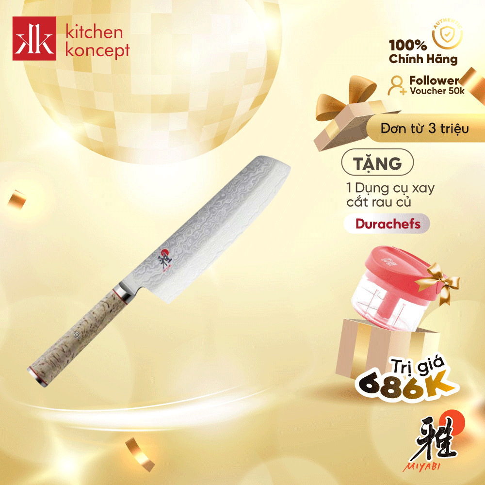 Dao làm bếp thương hiệu Miyabi - Nakiri 5000MCD - 17cm