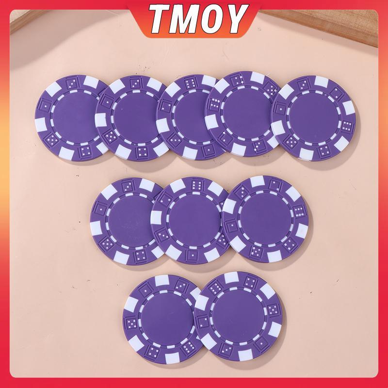 TMOY 10 Chiếc Nhựa ABS Poker Chips Casino Texas Hold 'em Poker Đồng Xu Kim Loại 11.5g Chip Poker Trò