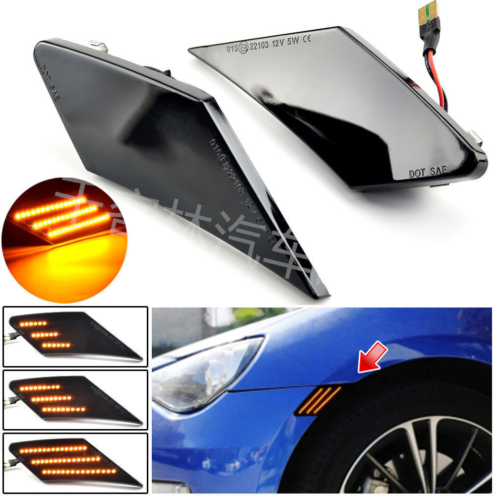 Thích hợp cho Toyota FT86 Subaru BRZ Fender Side Light LED Side Turn Signal Side Light Phiên bản đen