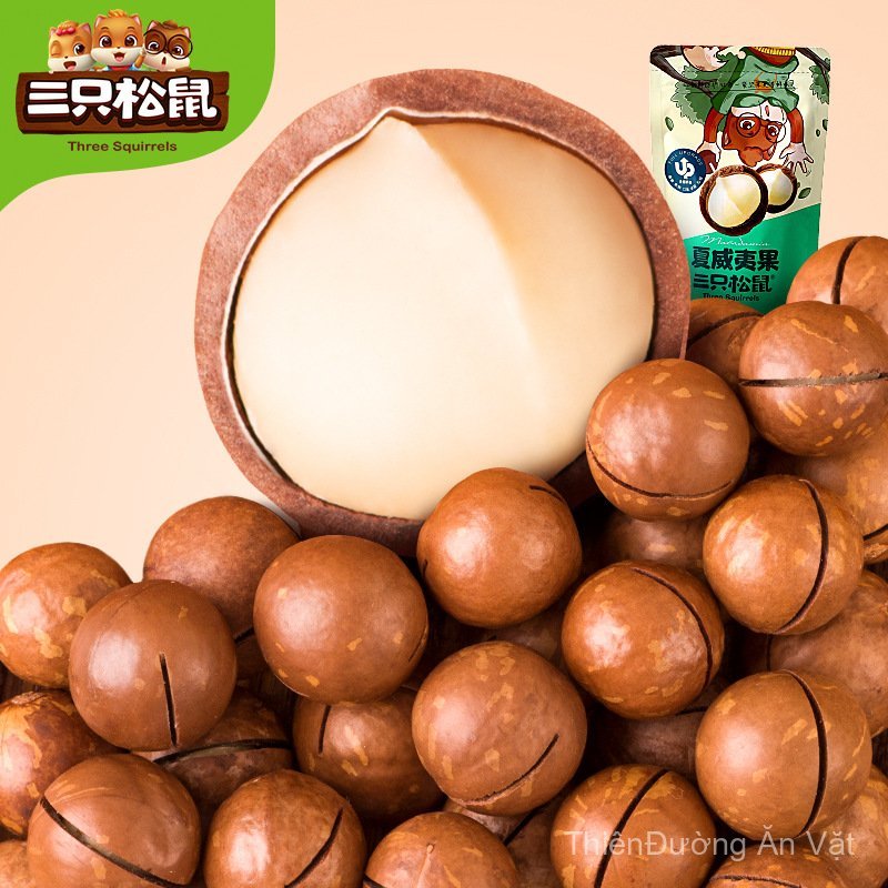 Newly listed【Three Squirrels Macadamia Nuts120g】Snack foods, dried fruits, snacks, nuts, roasted see