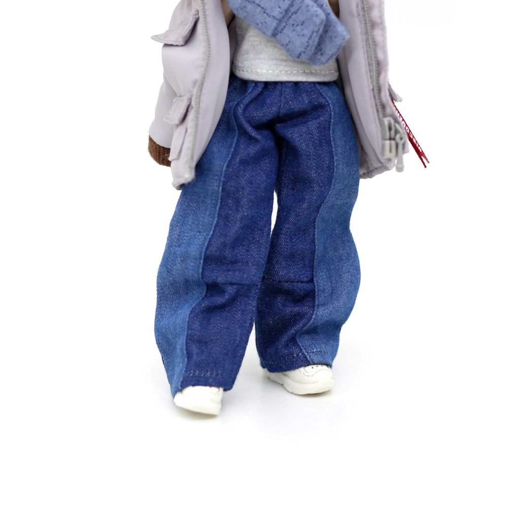 Ami Quần Jean Denim Kẻ Sọc Ống Rộng Phong Cách Cổ Tích Beiming