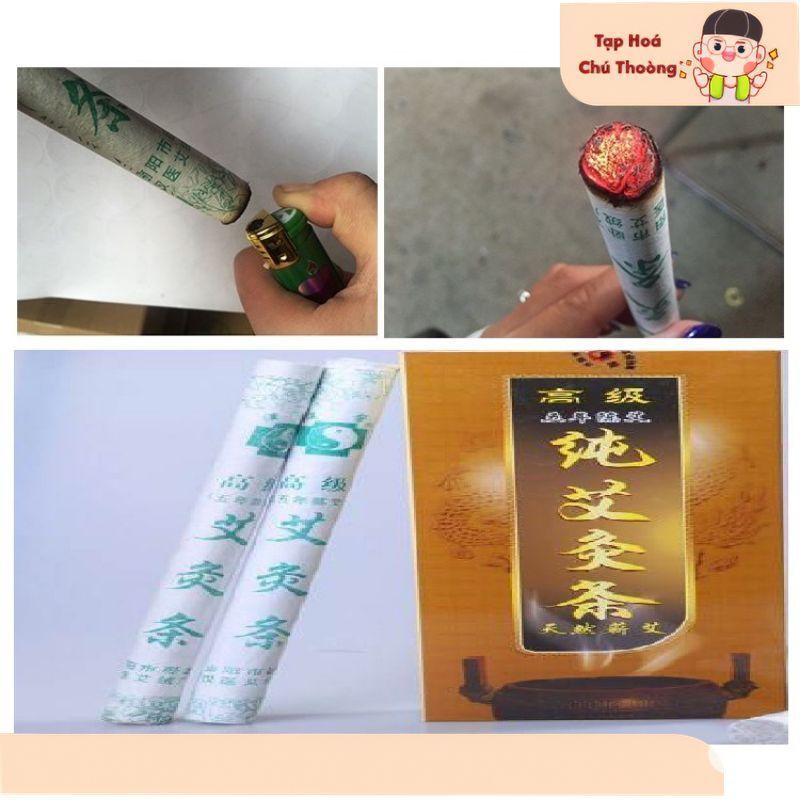 Hộp 10 điếu ngải cứu.Nhang Điếu ngải cứu dùng trong châm cứu,đông y