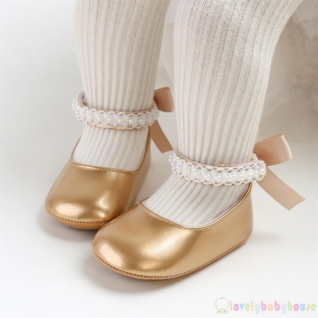 Giày tập đi đầu tiên bằng da PU mềm LBH-Baby Girls