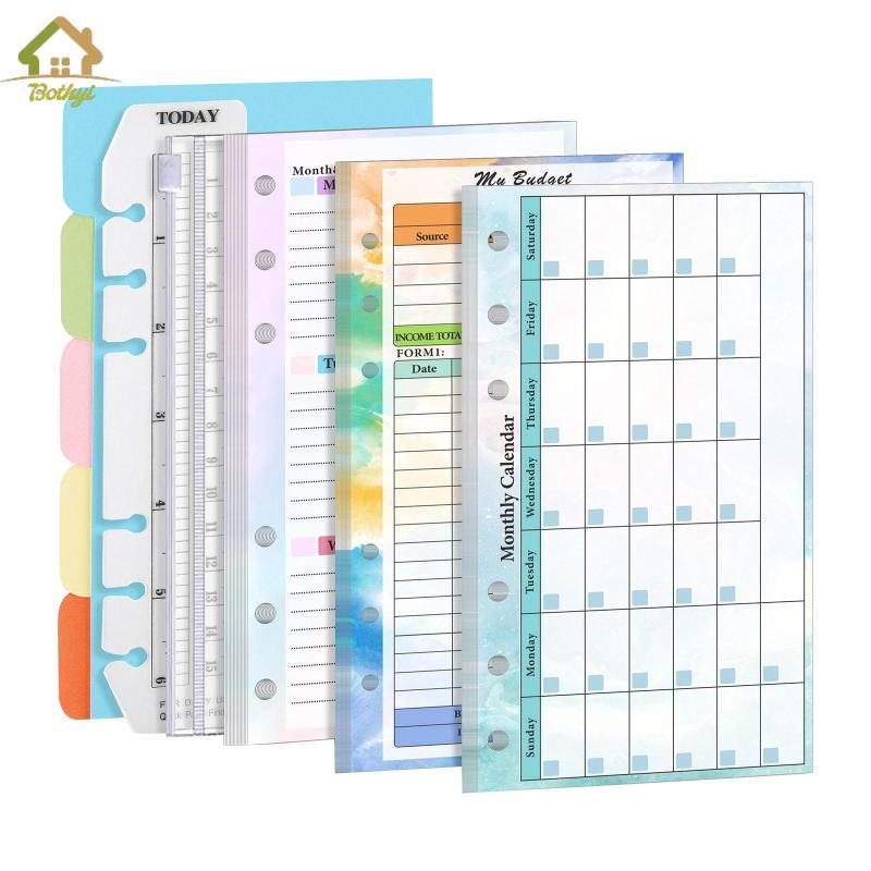 Giấy lá rời 6 vòng, Công cụ lập kế hoạch chất kết dính A6, Tạp chí gia đình A6 Giấy nạp lại Giấy sổ 