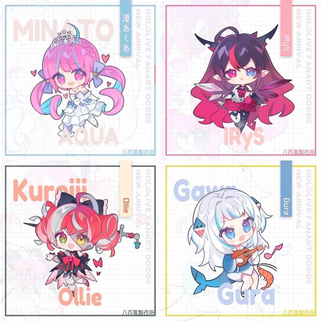 Móc khóa Anime Vtuber Hololive Gawr Gura Minato Aqua IRyS Kureiji Ollie Nakiri Ayame Acrylic chibi t