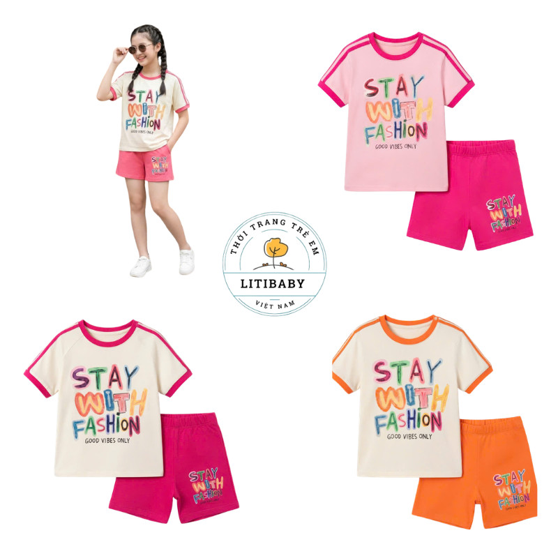 Đồ Bộ Bé Gái Size Đại IDOLI KIDS Size 1XL-5XL (34kg-48kg) Chất Cotton Mềm Mướt, Co Giãn 4 Chiều