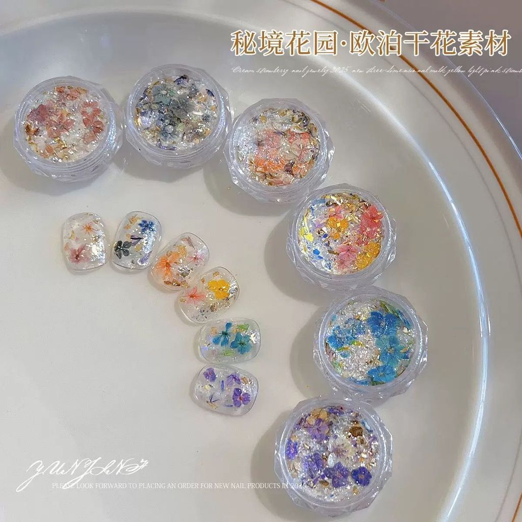 Làm Móng Tay Secret Land Garden Opal Powder Chất Liệu Hoa Khô Dreamy Nhiều Màu Sắc Cổ Tích Mây Thổ C