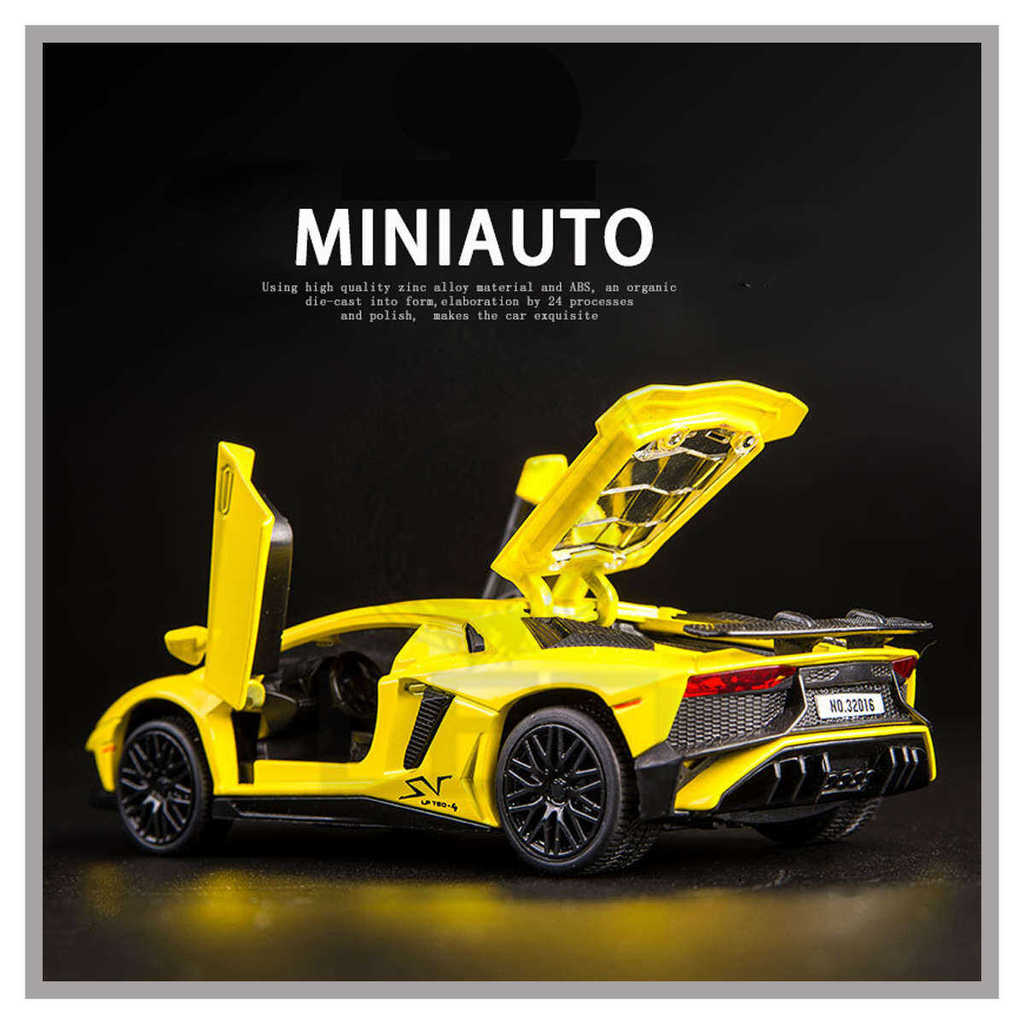 LEO 1: 32 LP750-4 Cửa hiệu ứng âm thanh & ánh sáng có thể mở diecast Đồ chơi mô hình ô tô hợp kim ch