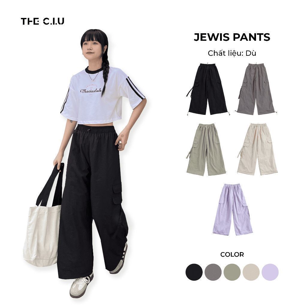 Quần dù nữ ống rộng freesize thể thao THE C.I.U - Jewis Pants