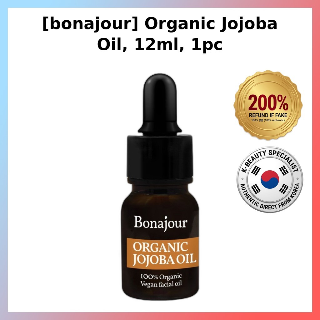 [bonajour] Dầu Jojoba hữu cơ, 12ml, 1 cái / Dầu Jojoba Hàn Quốc / Dầu mặt nhẹ / 100% Authentic by ar